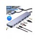 Maxgo 3122 8 In 1 USB Type-C USB 2.0/3.0 Audio 3.5 Tf Sd Çevirici Adaptör Çok Portlu Çoklayıcı USB Hub