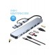 Maxgo 3122 8 In 1 USB Type-C USB 2.0/3.0 Audio 3.5 Tf Sd Çevirici Adaptör Çok Portlu Çoklayıcı USB Hub