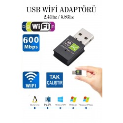 Maxgo 3123 Usb Wifi Adaptörü 600mbps Usb Kablosuz Alıcı Dongle Ağ Kartı Masaüstü Güçlendirici Tak Çalıştır