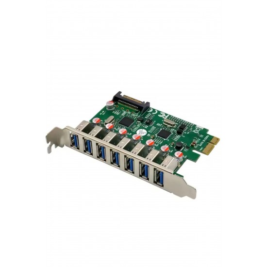 Maxgo 3127 Pci-E Express 7 Port USB 3.0 Kart Hub Çoklayıcı Çoğaltıcı Çevirici