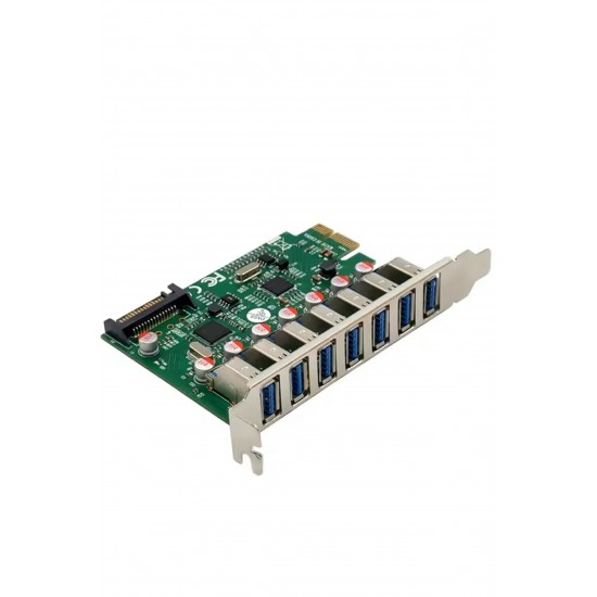 Maxgo 3127 Pci-E Express 7 Port USB 3.0 Kart Hub Çoklayıcı Çoğaltıcı Çevirici