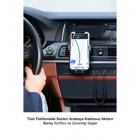 Maxgo 3128 Bluetooth Wireless Bt5.1 Usb To 3,5mm Araç Kiti Bluetooth Araç Içi Fm Transmitter Hifi Ses Destekli