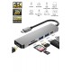 Maxgo 3134 6 In 1 Usb/type-c To Usb A Usb C-usb 3.0 Sd Tf 4k Hd Hdmi Çevirici Adaptör 6 Port Çoklayıcı Usb Hub