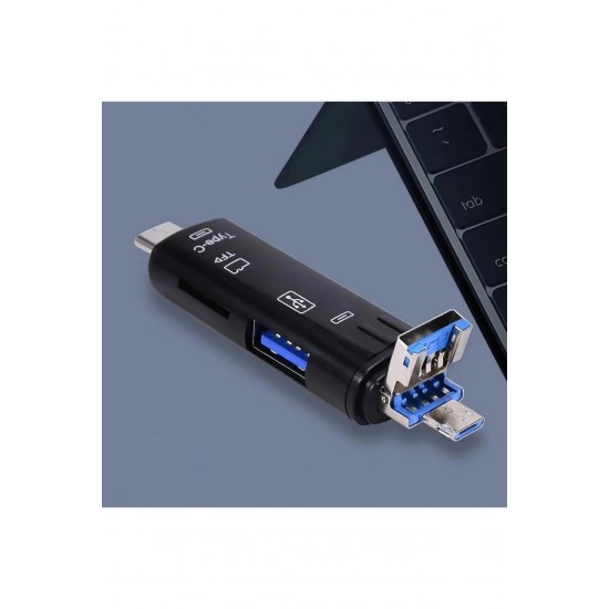 Maxgo 3138 Type C Usb Kart Okuyucu Micro Sd Card Reader Çevirici Dönüştürücü Adaptör