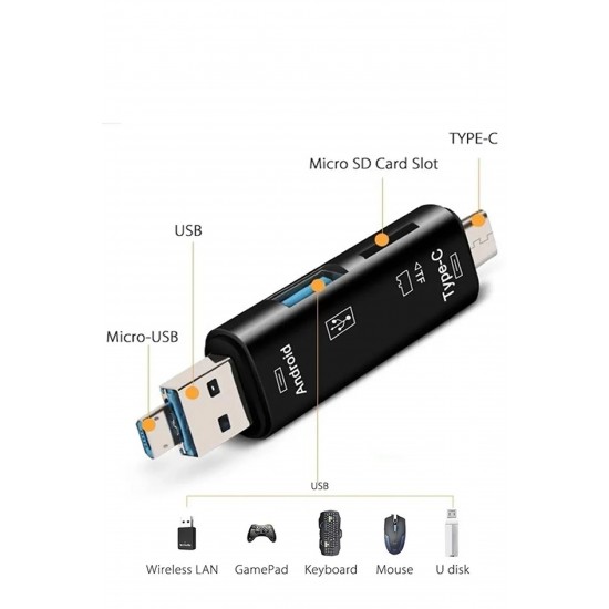 Maxgo 3138 Type C Usb Kart Okuyucu Micro Sd Card Reader Çevirici Dönüştürücü Adaptör