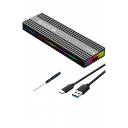 Maxgo 3146 M.2 NVMe SSD Type C USB 3.2 Gen 2 10 Gbps RGB Ledli Disk Kutusu