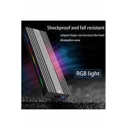 Maxgo 3146 M.2 NVMe SSD Type C USB 3.2 Gen 2 10 Gbps RGB Ledli Disk Kutusu