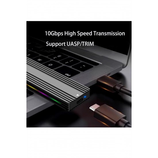 Maxgo 3146 M.2 NVMe SSD Type C USB 3.2 Gen 2 10 Gbps RGB Ledli Disk Kutusu