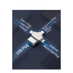 Maxgo 3152 Lightning - Type-c - Micro OTG Usb 3.0 Bellek Okuyucu Çevirici Dönüştürücü Adaptör