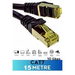 Maxgo 3156 Cat7 Ethernet Kablosu 15 Metre – RJ45 LAN İnternet Modem Data Kablosu, 10Gbps, 600MHz