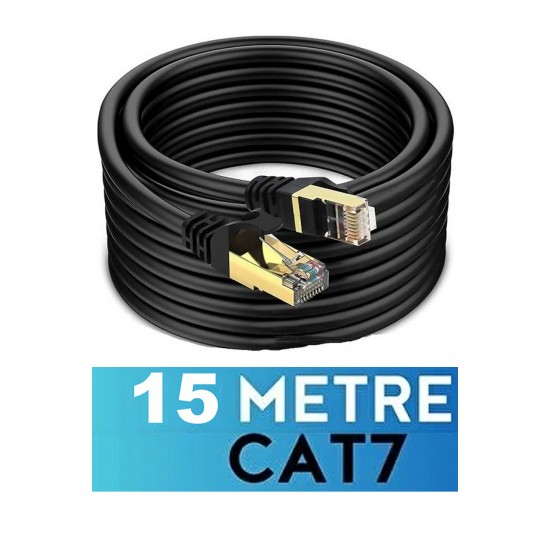 Maxgo 3156 Cat7 Ethernet Kablosu 15 Metre – RJ45 LAN İnternet Modem Data Kablosu, 10Gbps, 600MHz
