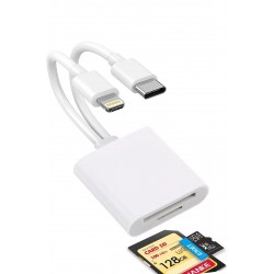 Maxgo 3158 Type-c/Lightning Otg Tf Sd Micro Kart Okuyucu Çevirici Dönüştürücü Adaptör