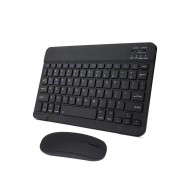 Maxgo 3159 Bluetooth Klavye Mouse Seti Şarjlı Türkçe Tüm Tablet ve Telefonlar ile Uyumlu Siyah