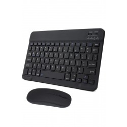 Maxgo 3159 Bluetooth Klavye Mouse Seti Şarjlı Türkçe Tüm Tablet ve Telefonlar ile Uyumlu Siyah