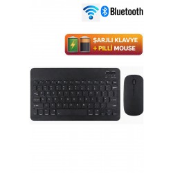 Maxgo 3159P Kablosuz Bluetooth Klavye Mouse Set Klavye Şarjlı Tablet-Telefon-ipad ile Uyumlu Türkçe