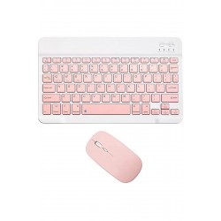 Maxgo 3160 Bluetooth Klavye Mouse Seti Şarjlı Türkçe Tüm Tablet ve Telefonlar ile Uyumlu Pembe