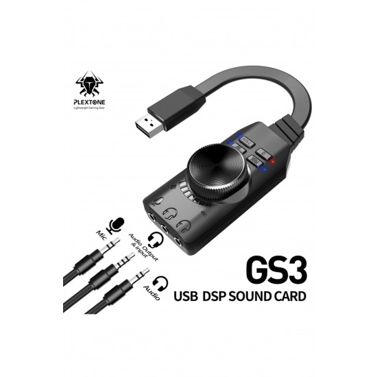 Maxgo 3185 Usb Harici Ses Kartı 7.1 Uyumlu Dönüştürücü Plextone Gs3 Pubg Lol Mikrofon Destekli