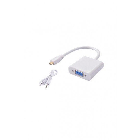 MAXGO Micro Hdmi to VGA Kablo Çevirici Dönüştürücü Ses Destekli HDMI BST-2014P