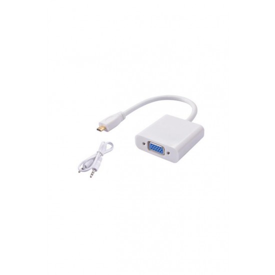 MAXGO Micro Hdmi to VGA Kablo Çevirici Dönüştürücü Ses Destekli HDMI BST-2014P