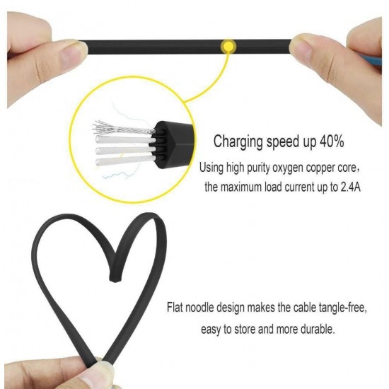 Micro Usb Zinc Metal Usb Hızlı Şarj Kablosu KABLO Tasarım Siyah