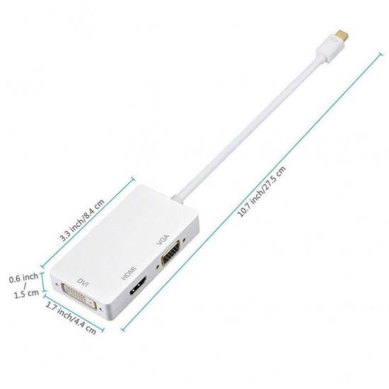 MAXGO Mini Displayport To Hdmi Dvi Vga Kablo Çevirici Dönüştürücü Thunderbolt BST-2106