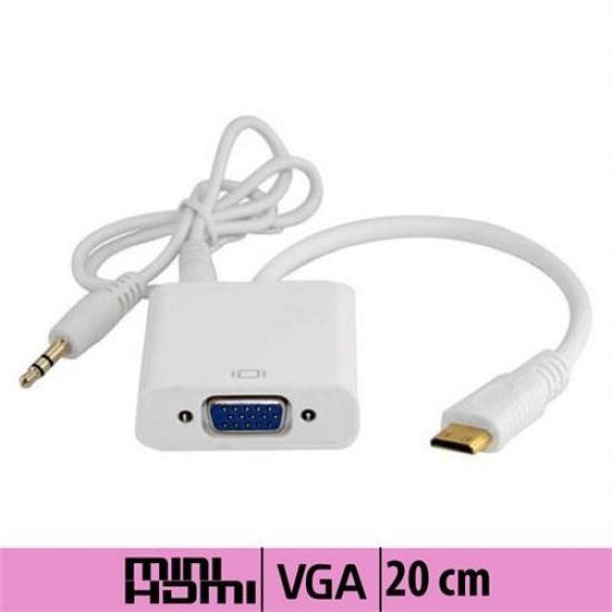 Mini Hdmi to VGA Kablo Çevirici Dönüştürücü HDMI Ses Destekli BST-2015p Mini Hdmi to VGA Kablo Çevirici Dönüştürücü HDMI Ses Destekli BST-2015p