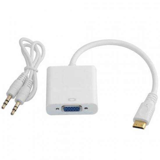 Mini Hdmi to VGA Kablo Çevirici Dönüştürücü HDMI Ses Destekli BST-2015p Mini Hdmi to VGA Kablo Çevirici Dönüştürücü HDMI Ses Destekli BST-2015p