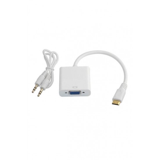 Mini Hdmi to VGA Kablo Çevirici Dönüştürücü HDMI Ses Destekli BST-2015p Mini Hdmi to VGA Kablo Çevirici Dönüştürücü HDMI Ses Destekli BST-2015p