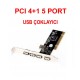 PCI 4+1 5 Port USB Çoklayıcı BST-2048p Çoğaltıcı Kart