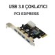 PCI EXPRESS PCI-E USB 3.0 PCI KART PCIE 4 PORT ÇOKLAYICI BST-2021p