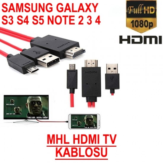 SAMSUNG GALAXY S3 S4 S5 NOTE 2 3 MHL HDMI TV KABLOSU BST-2002p