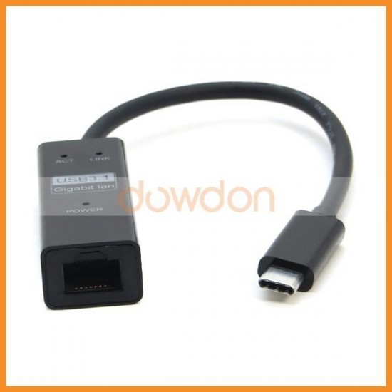 Type-C USB 3.1 to LAN Port RJ45 1000M Gigabit Ethernet Network Adaptör Çevirici Macbook için