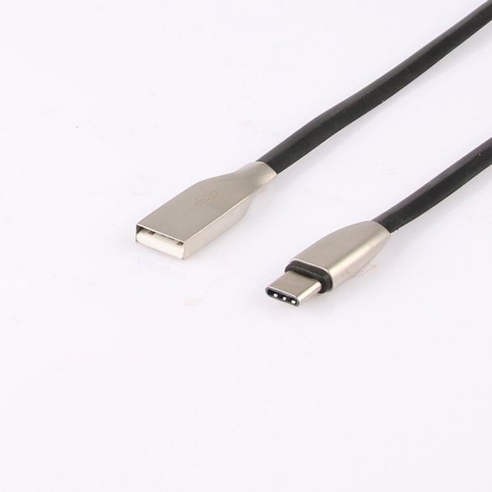 Type-C Zinc Metal Usb Hızlı Şarj Kablosu KABLO Tasarım Siyah