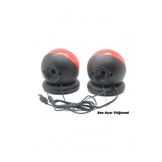 Usb 2.0 Hoparlör 1+1 Ses Bombası Usb Stereo Speaker