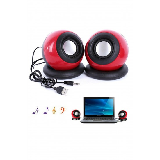 Usb 2.0 Hoparlör 1+1 Ses Bombası Usb Stereo Speaker