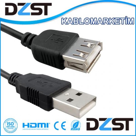 USB 2.0 UZATMA KABLOSU KABLO 3 M DİŞİ ERKEK HIZLI DATA TRANSFERİ  DZST-52050