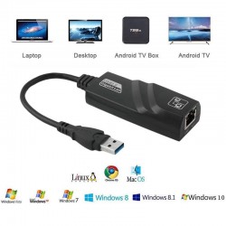 USB 3.0 To ETHERNET 1000Mbps Gigabit Ag Adaptoru LAPTOP PC BİLGİSAYAR NETWORK ADSL ÇEVİRİCİ