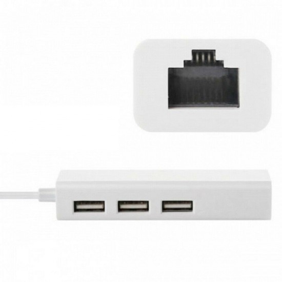 USB 3.1 Type C Hub Ethernet 3 Port Çevirici Dönüştürücü Adaptör RJ45 Network Lan