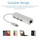 USB 3.1 Type C Hub Ethernet 3 Port Çevirici Dönüştürücü Adaptör RJ45 Network Lan