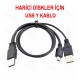 USB Y 3 GİRİŞ Mini 5 Pin HDD BST-2034p HARD DİSK KABLOSU