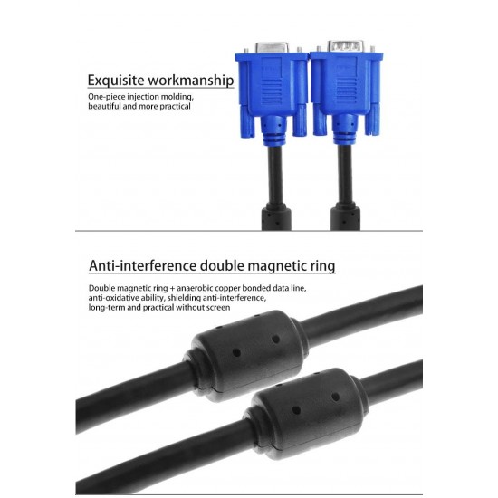 10 Metre VGA Kablo 15 Pin Erkek Erkek Görüntü Kablosu LCD Projeksiyon Ekran Monitör Kasa Bağlantı 10 Metre VGA Kablo 15 Pin Erkek Erkek Görüntü Kablosu LCD Projeksiyon Ekran Monitör Kasa Bağlantı