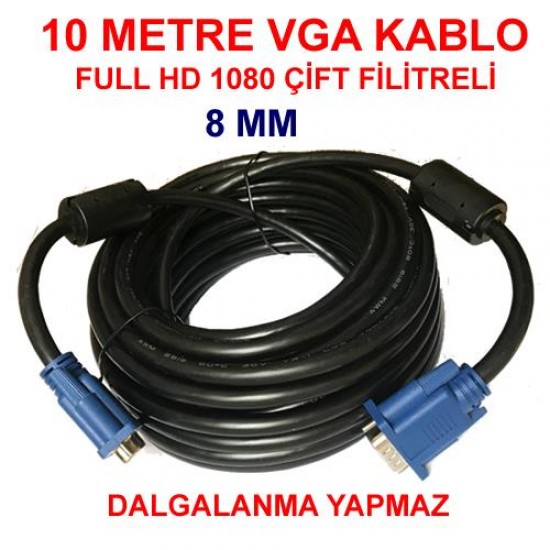 10 Metre VGA Kablo 15 Pin Erkek Erkek Görüntü Kablosu LCD Projeksiyon Ekran Monitör Kasa Bağlantı 10 Metre VGA Kablo 15 Pin Erkek Erkek Görüntü Kablosu LCD Projeksiyon Ekran Monitör Kasa Bağlantı
