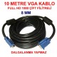 10 Metre VGA Kablo 15 Pin Erkek Erkek Görüntü Kablosu LCD Projeksiyon Ekran Monitör Kasa Bağlantı 10 Metre VGA Kablo 15 Pin Erkek Erkek Görüntü Kablosu LCD Projeksiyon Ekran Monitör Kasa Bağlantı