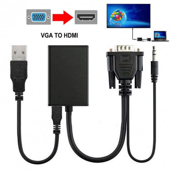 MAXGO Vga To Hdmi Dönüştürücü Kablo Görüntü Ve Ses Çevirici HDMI BST-2067p